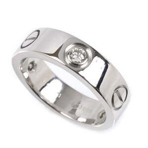 CARTIER Authentic 18k Silver Diamond Love Ring